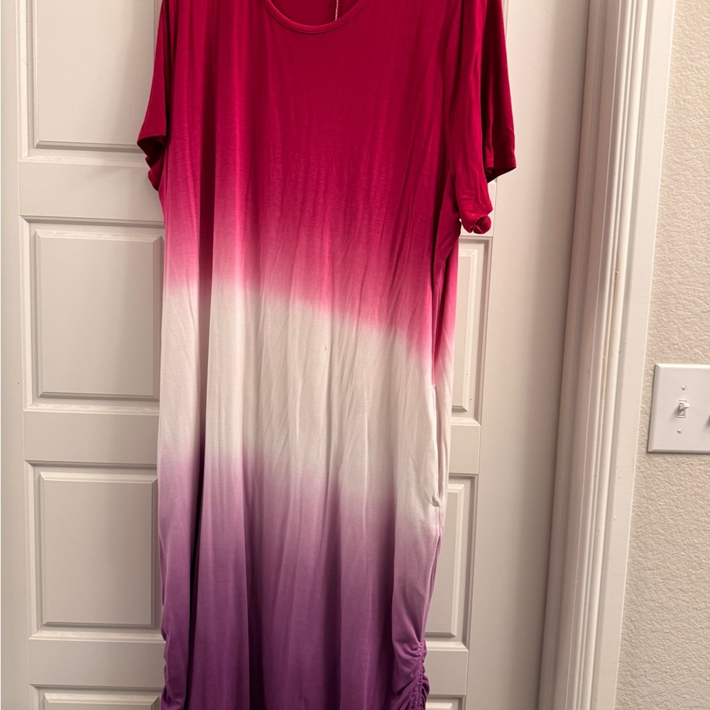Pink and Purple Ombre Maxi Dress